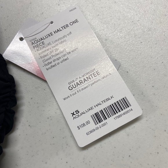 Athleta Aqualuxe Black Halter One Piece Swim Suit - Picture 5 of 6